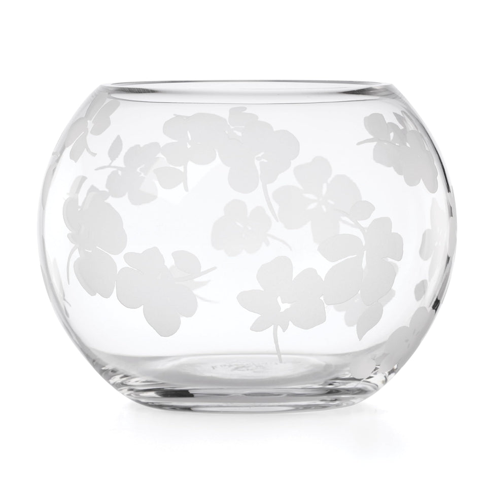 kate spade new york Spring Pansies rose bowl front view for elegant centerpiece decor