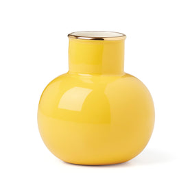Kate Spade New York Make It Pop yellow vase highlights bright blooms on a mantel