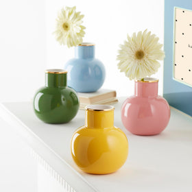 Kate Spade New York yellow vase with bouquet demonstrates elegant decor accent
