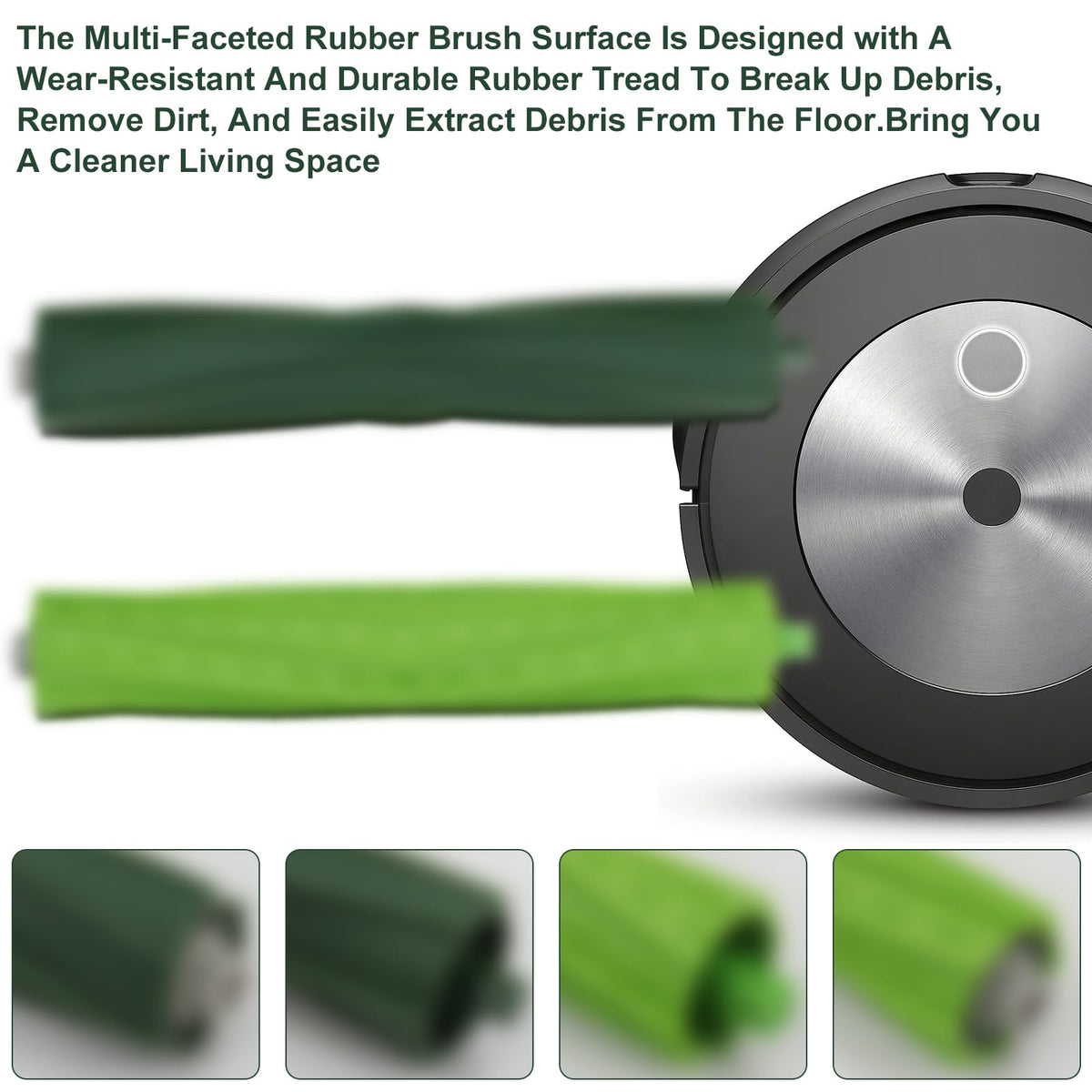 Two sets of multi surface rubber brushes included for versatile cleaning across surfaces.