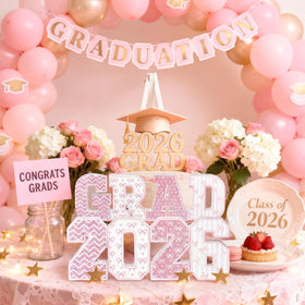 Kathfly grad sign pink glitter prop for photo moments and memories