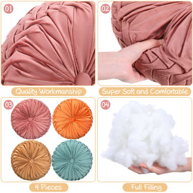 Kathfly bean paste pink pumpkin pillow adds gentle color to any space.