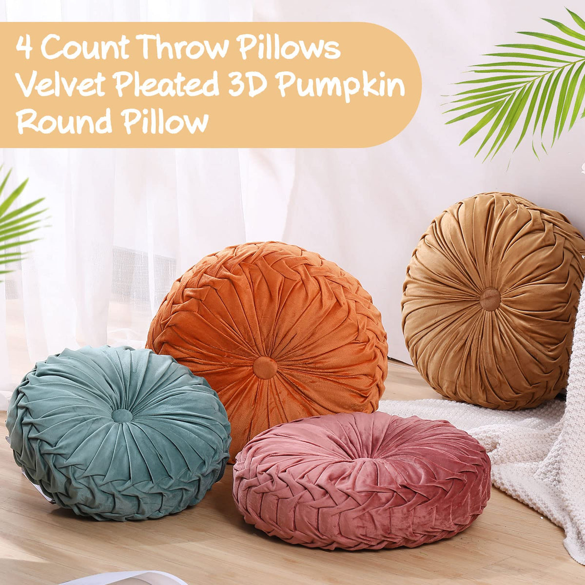 Kathfly light-green pumpkin pillow introduces fresh color and cushioned support.