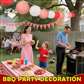 KaTiSeMo checkered tablecloth ties the picnic theme together for casual outdoor meals.