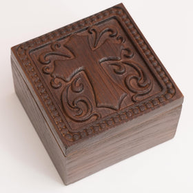 KATINAT hand-carved cross box front view for daily reflection