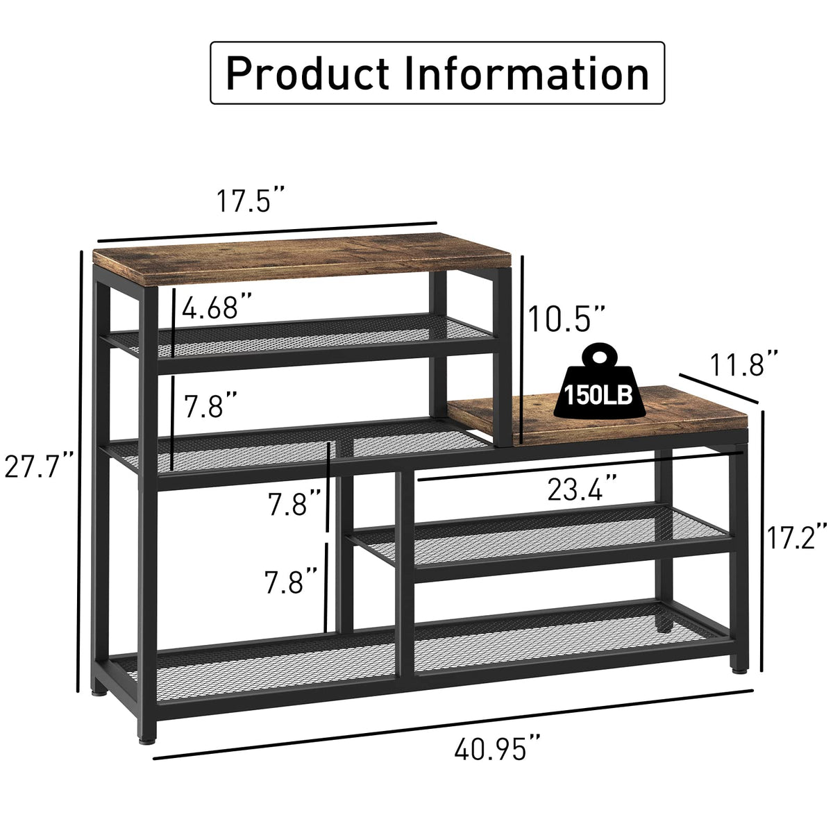 Katrawu brown shoe rack bench top shelf shows organized storage for boxes