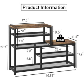 Katrawu brown shoe rack bench top shelf shows organized storage for boxes