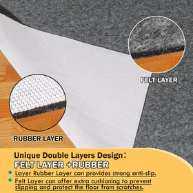 Kautudrum 8x10 rug pad protective underlay demonstrates durable construction.