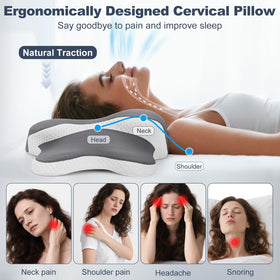 KAUWTYP cervical pillow five-zone design supporting side and back sleepers.