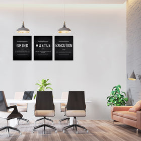KAWAHONE grind hustle poster for office motivation.