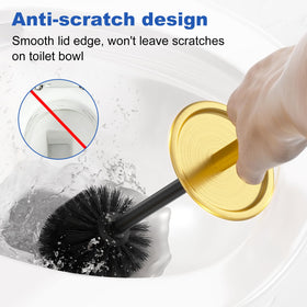 Kaxnuaxu splash-proof design protects hands during bathroom cleaning.