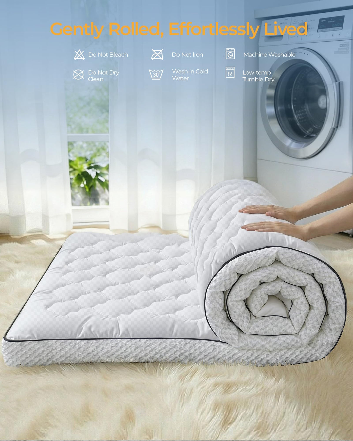 Kayfia queen topper supports neck and lower back comfort