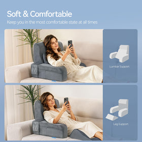 Kayfia reading pillow detachable arm rest provides stable support for arms.