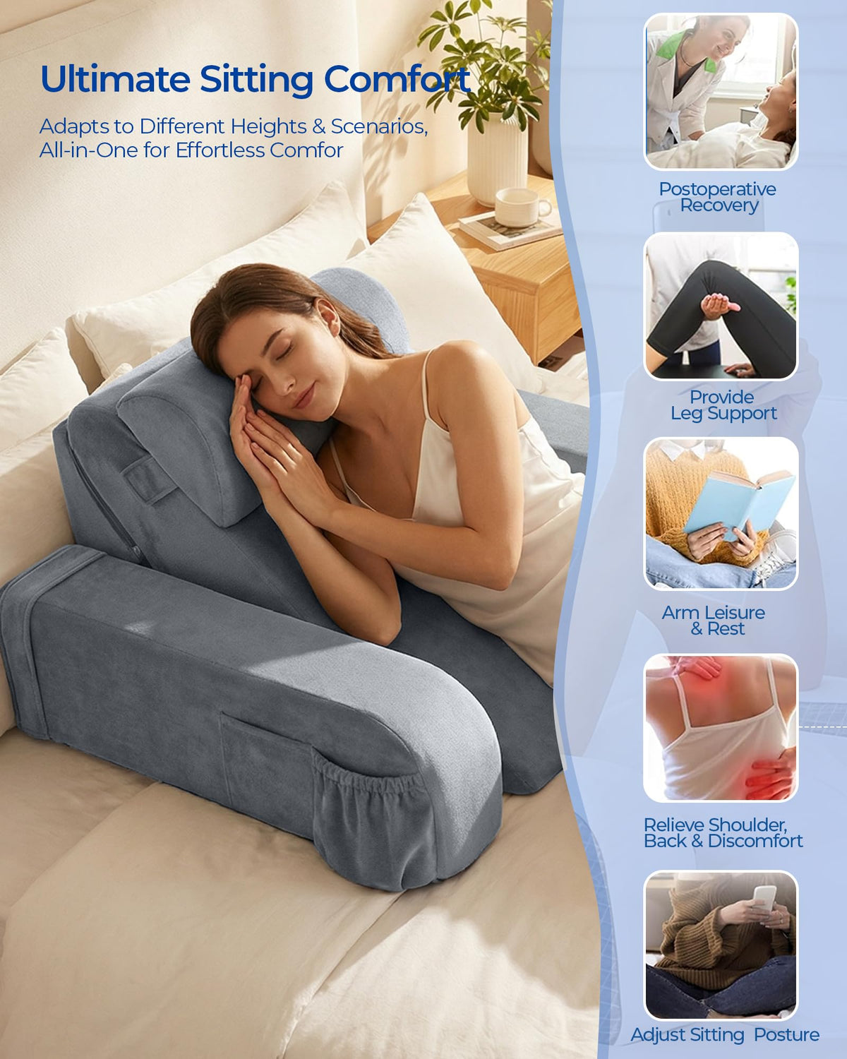 Kayfia Reading Pillow removable cover is machine washable for easy cleaning.