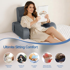 Kayfia reading pillow top handle allows easy transport between spaces.