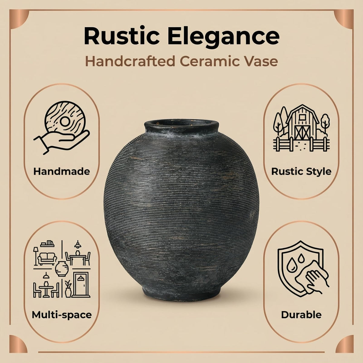 Kayolin vase empty as sculptural art in any room.