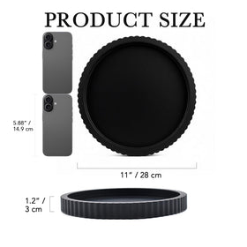 Kayumona black round tray complements vanity with stylish storage