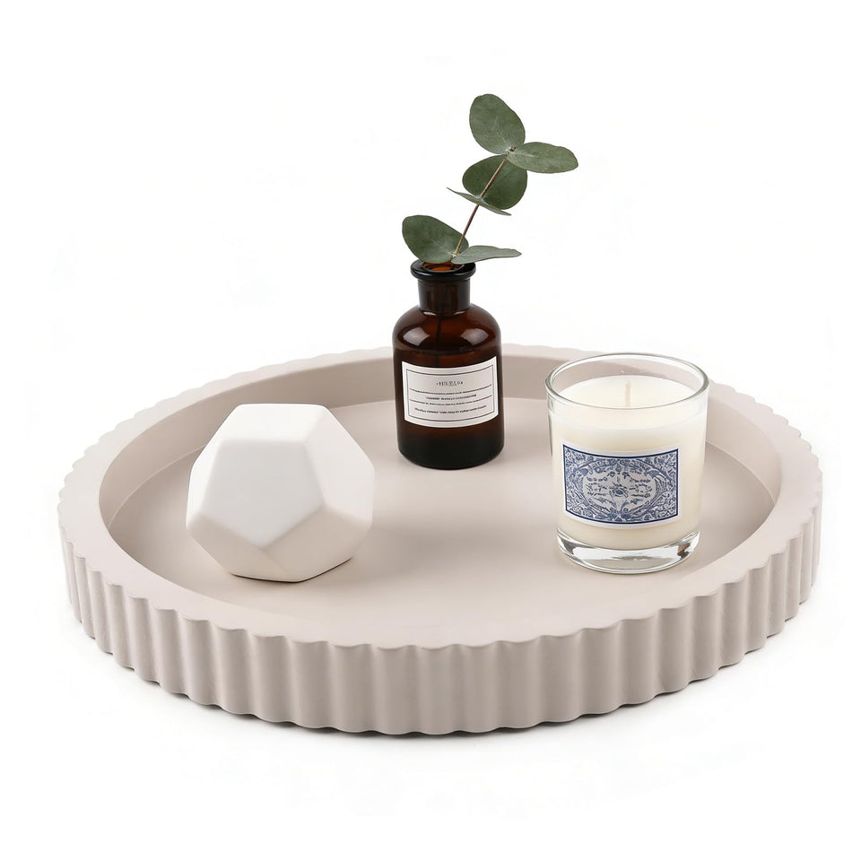 Kayumona modern decorative tray with candle setup enhances ambience and surface protection