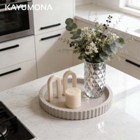 Kayumona tray displays perfume bottles for organized vanity storage