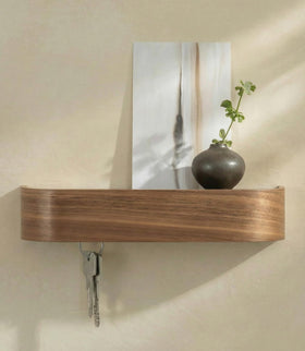 Kazai Toke key holder wall mount front view with discreet hooks for tidy entry