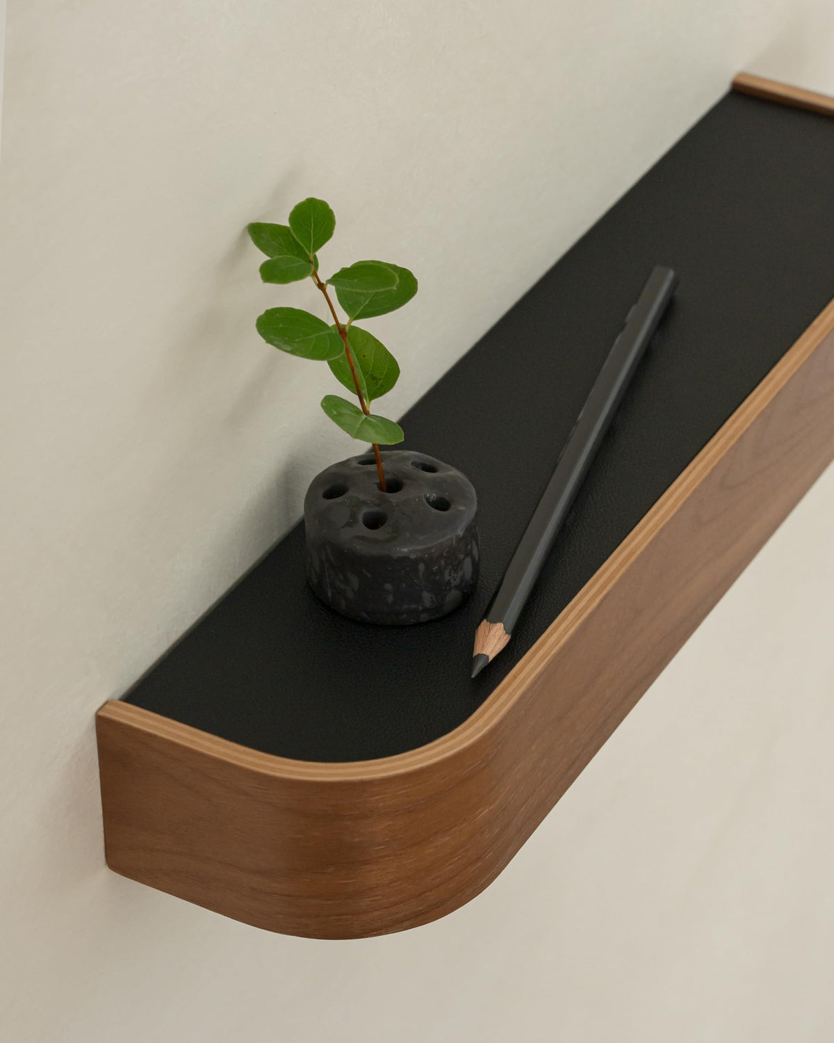 Kazai Toke shelf detail with top storage for mail and decor