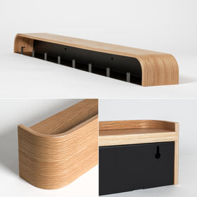 Kazai Toke shelf for keys and mail demonstrating organized entryway essentials.