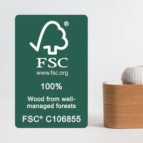 Kazai Toke wood veneer matte finish emphasizes durable, refined look.