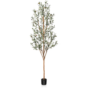 Kazeila 7ft artificial olive tree full view for year-round indoor elegance.