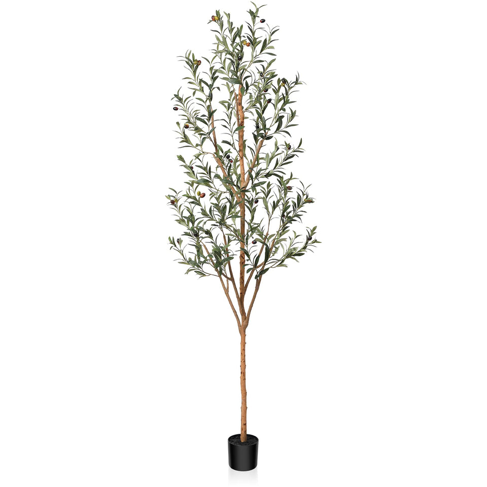 Kazeila 7ft artificial olive tree full view for year-round indoor elegance.
