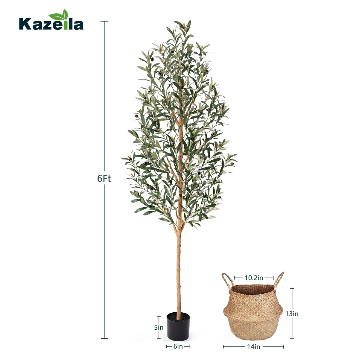 Kazeila faux olive tree silk leaves close-up shows lifelike texture
