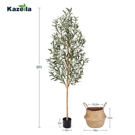 Kazeila faux olive tree silk leaves close-up shows lifelike texture