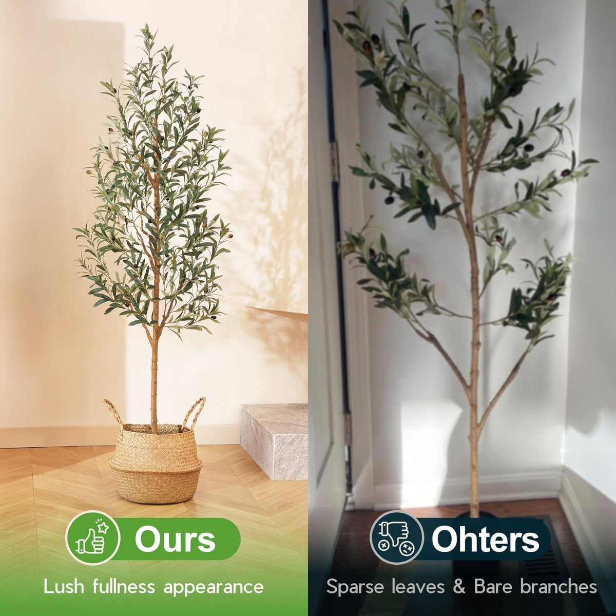 Kazeila faux olive tree sturdy base provides stability