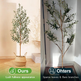 Kazeila faux olive tree sturdy base provides stability