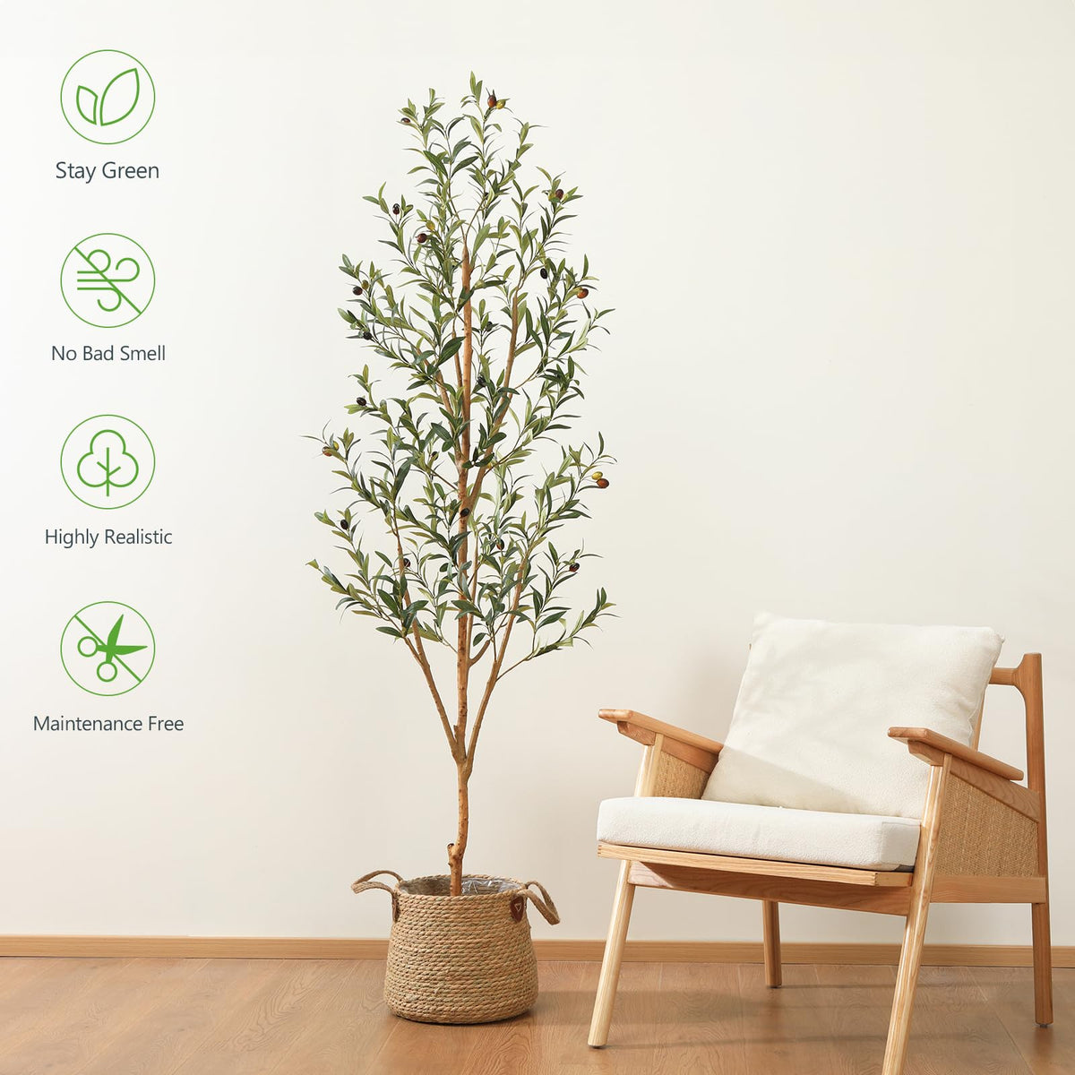Kazeila olive tree wood trunk realism enhances natural touch in any room