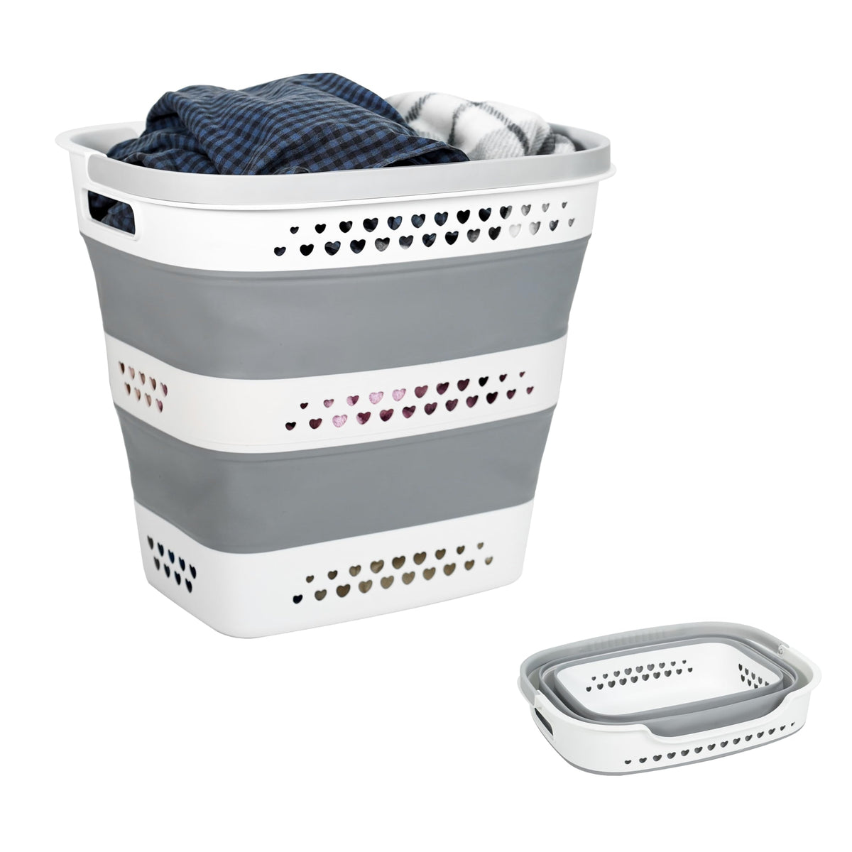 KBBYT collapsible laundry basket with flat-fold design for space-saving dorm storage