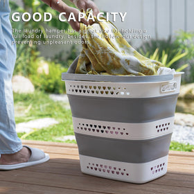KBBYT foldable basket opened for routine laundry in small spaces