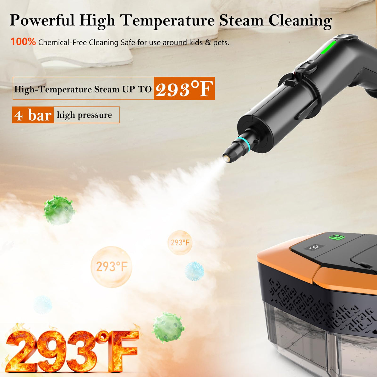 KBTYE steam cleaner dry burn protection keeps safety in check.
