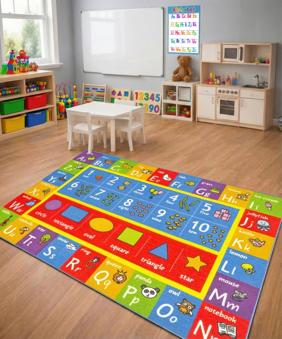 KC Cubs ABC Alphabet rug with playful letters for early literacy at home.
