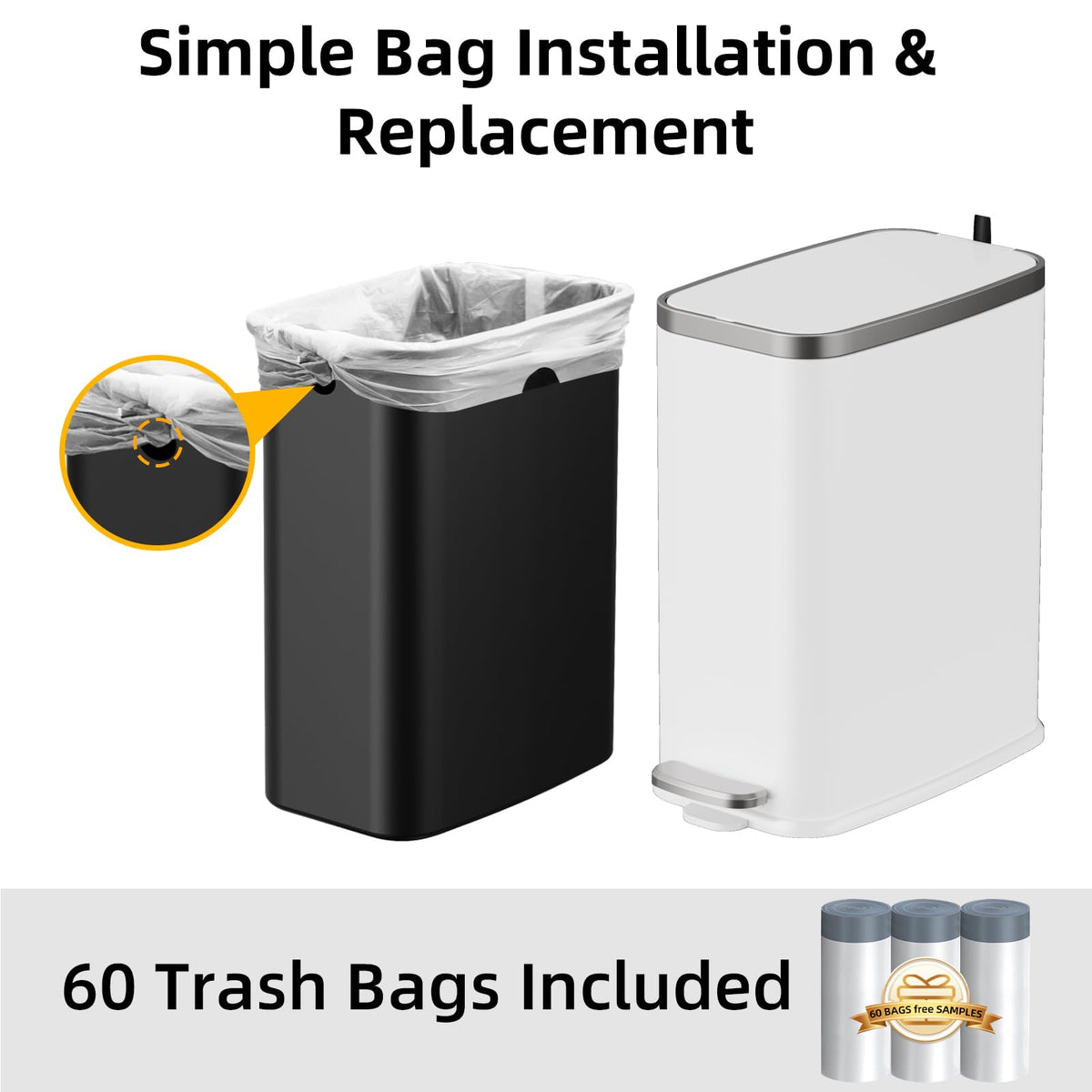 KdbK 60 drawstring bags included for immediate use.