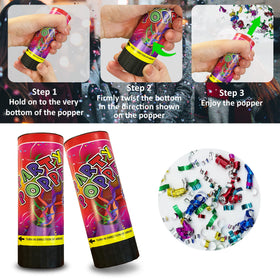 KDPATFAV confetti cannon delivers colorful confetti for festive celebrations.