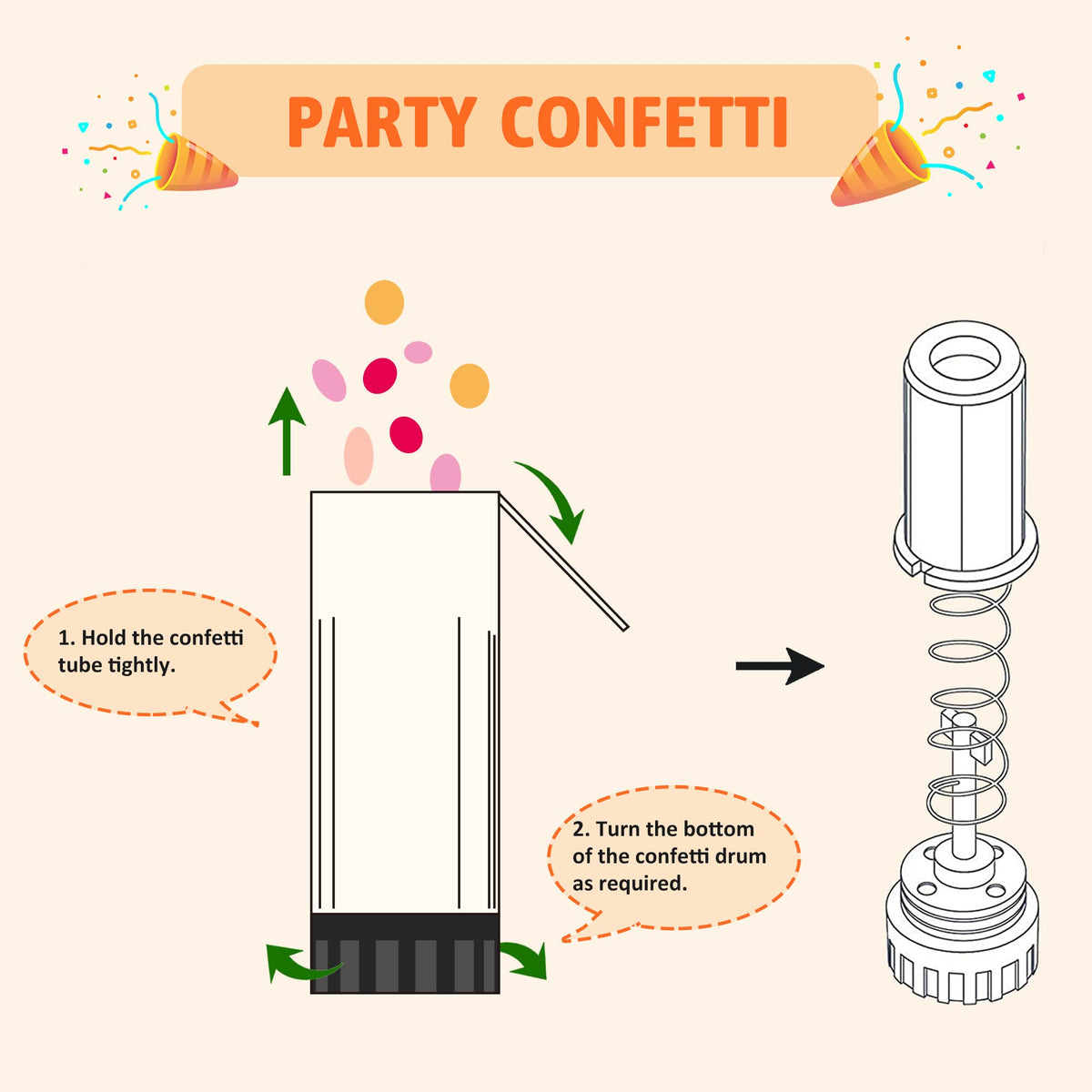 KDPATFAV confetti cannon comes in a party-pack for versatile celebrations.