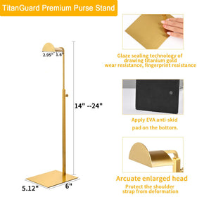 KDYZS+ adjustable-height stand supports tall and small handbags securely