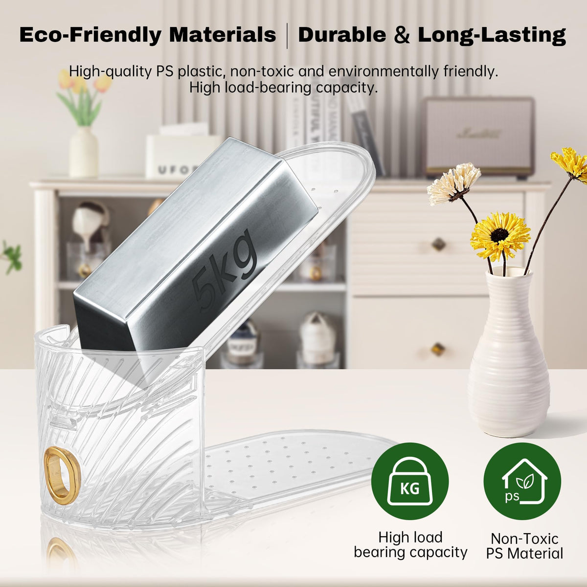Keappubest double-layer slot design stacking two shoes in one footprint