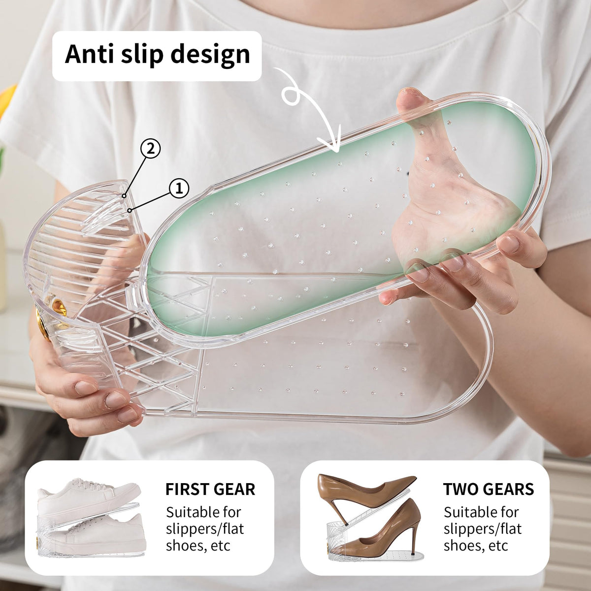 Keappubest non-slip slot design keeps shoes secure on the rack