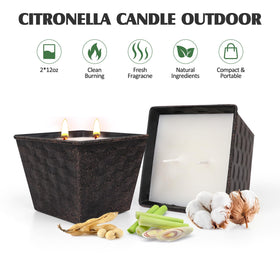 KEARLGMBH citronella candle with double wick for bright, even outdoor flame.