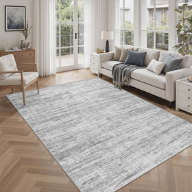 Kearoat 5x7 rug with abstract print and non-slip backing for busy entryways.
