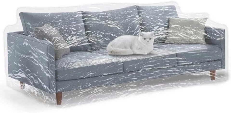 KEBE Clear Thick Plastic Couch Cover protects pets while preserving sofa appearance.
