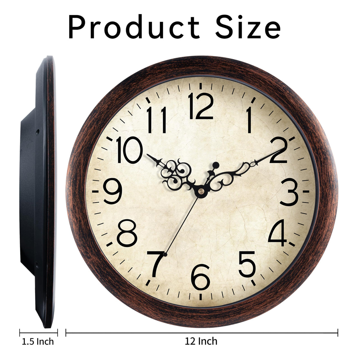 KECYET vintage-style bronze clock complements rustic interiors beautifully