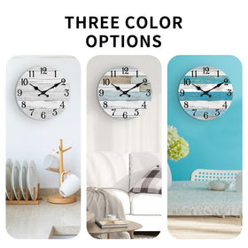 KECYET rustic kitchen clock mounted on a wooden wall for decor.