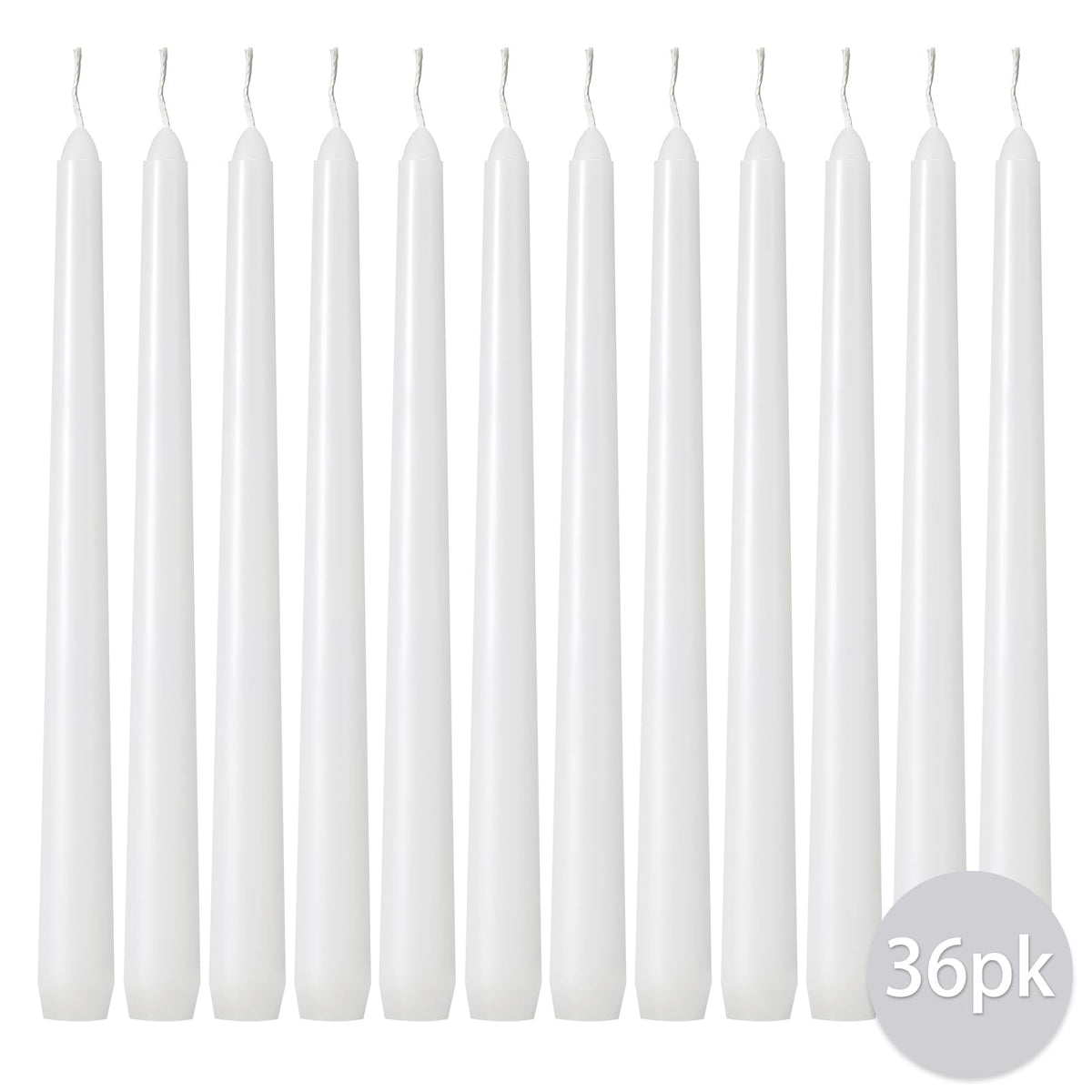 kedtui taper candles 10-inch white unscented ready for any ambiance.